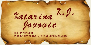 Katarina Jovović vizit kartica